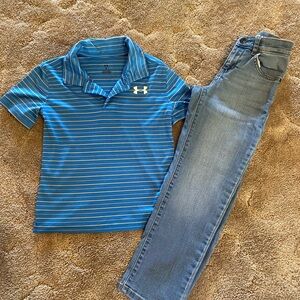 Under Armour Kids Blue and White Polo Shirt